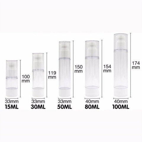 15ml 30ml 50ml 80ml 100ml Empty Serum Bottles Vacuum Pump Bottles AS Plastic Lotion Sub-Bottling PP Facial Cream Airless Bottle - Vitafacile shop