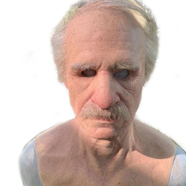 1Pcs Silicone Old Man Scary Mask For the Face Halloween Masquerade Party Cosplay Grandpa Real Elderly Human Mask Props Masks - Vitafacile shop