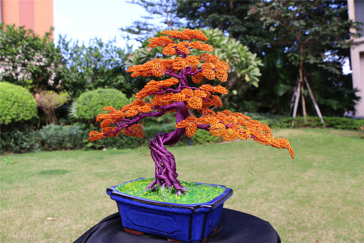 Piantina artificiale “bonsai pino giapponese di metallo” – Vitafacile shop