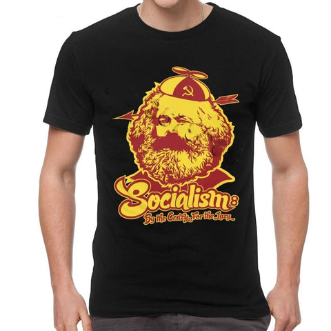 T-shirt estiva unisex “Karl Marx – Socialismo fatto dai pazzi per i pigri”