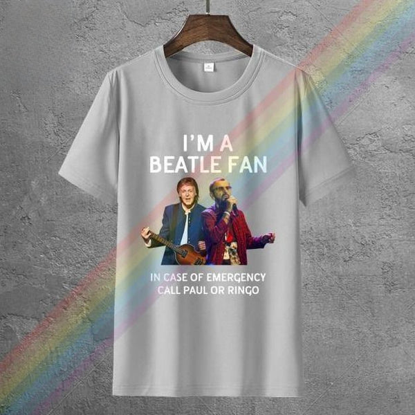 T-shirt estiva unisex “Paul McCartney e Ringo Starr – sono un Beatles fan”