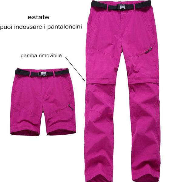 Pantaloni convertibili da trekking per donne
