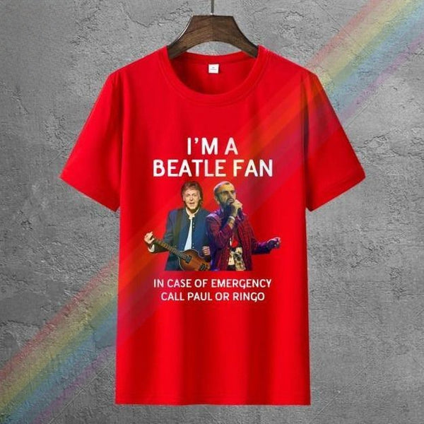 T-shirt estiva unisex “Paul McCartney e Ringo Starr – sono un Beatles fan”