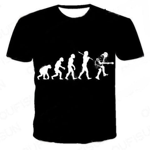 T-shirt estiva uomo “Evoluzione del rock n' roll” per adulti e bambini
