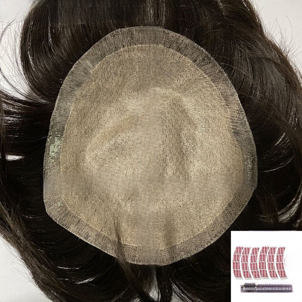 Parrucca da uomo con capelli naturali e densità del 120%