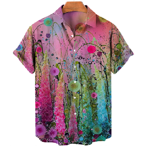 Camicie estive da uomo con stampe floreali in 3D