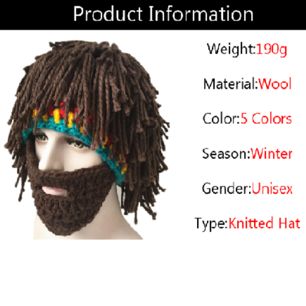 Cappelli invernali unisex e barba finta rimovibile