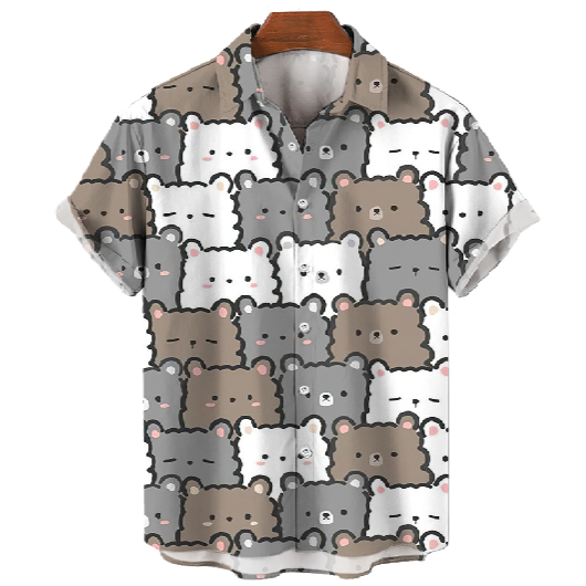 Camicie estive da uomo con stampe animali in 3D