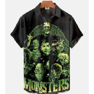 Camicie estive da uomo con stampe in 3D personaggi horror