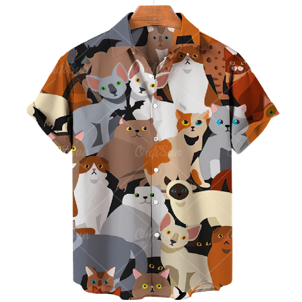 Camicie estive da uomo con stampe animali in 3D