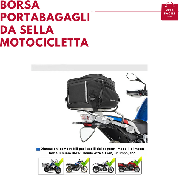 Borsa portabagagli da sella motocicletta con capacità 18L