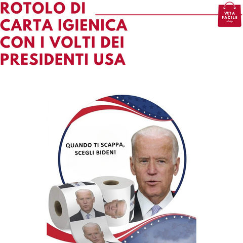 Rotoli di carta igienica con il volto dei presidenti degli Stati Uniti