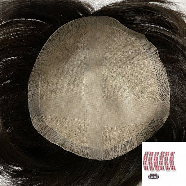 Parrucca da uomo con capelli naturali e densità del 120%