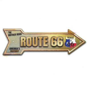 Cartello decorativo in stile stradale -Route 66-