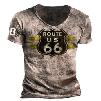 T-shirt estiva da uomo in 3D -Route 66-