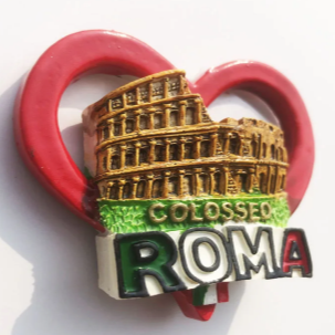 Calamite da frigo con stampa 3D del Colosseo, della Fontana di Trevi e piazza San Pietro
