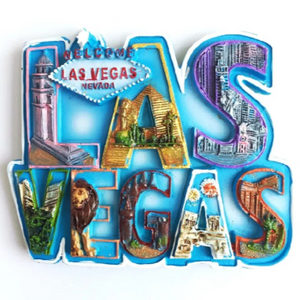 Calamita da frigo con stampa 3D dei monumenti iconici di Las Vegas