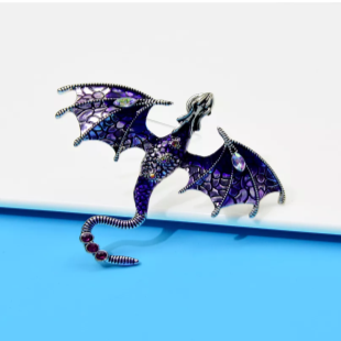 Spilla unisex a forma di dragone alato