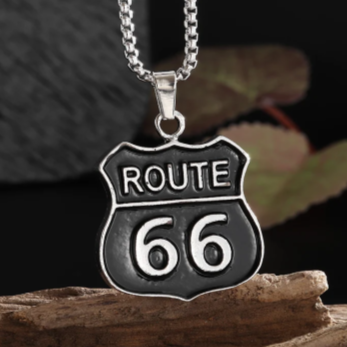Collana unisex con ciondolo-Route 66-