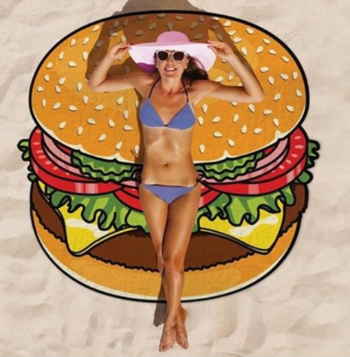 Telo Mare divertente a forma di Hamburger - Vitafacile shop