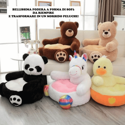 Federa per sofà per bambini a forma di panda, papero, unicorno e orso