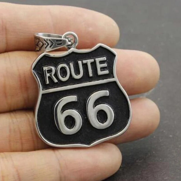 Collana unisex con ciondolo-Route 66-