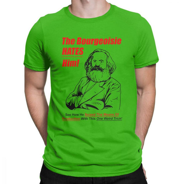 T-shirt estiva uomo -Marx: la borghesia lo odia-