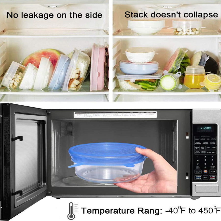 12 COPERCHI IN SILICONE ALIMENTARE ESTENSIBILI alimenti freezer microonde