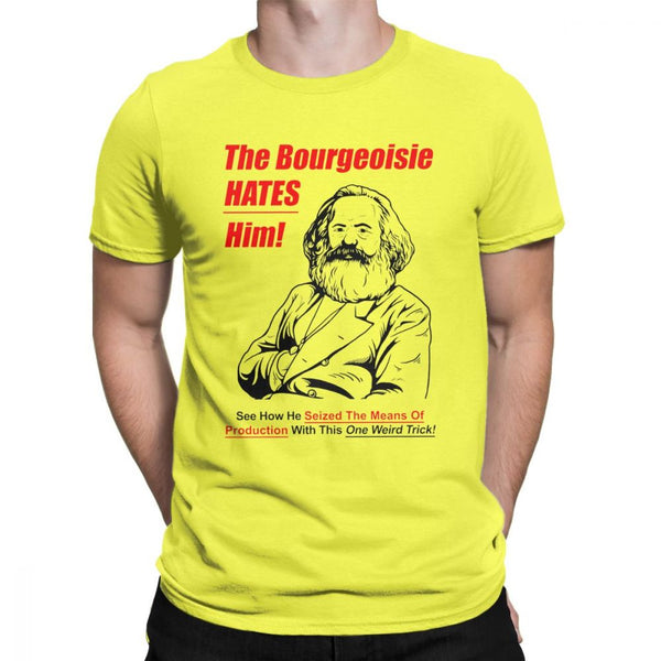 T-shirt estiva uomo -Marx: la borghesia lo odia-