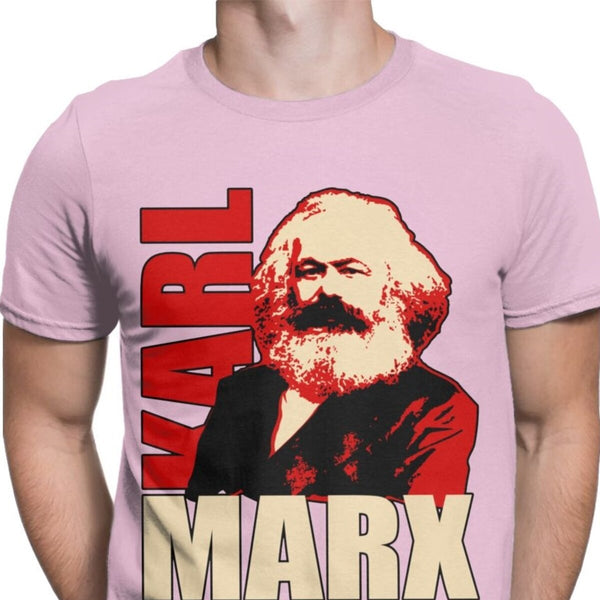 T-shirt estiva uomini -Karl Marx ritratto-