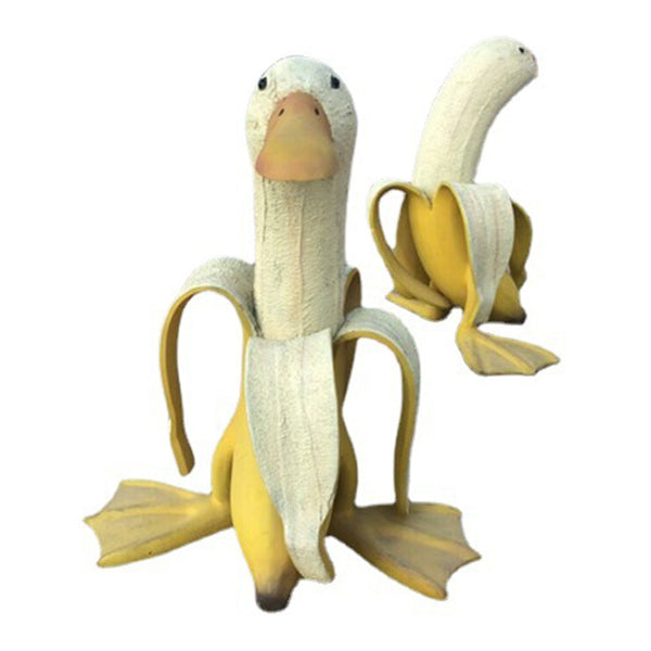 Statuette decorative a forma di anatre banana