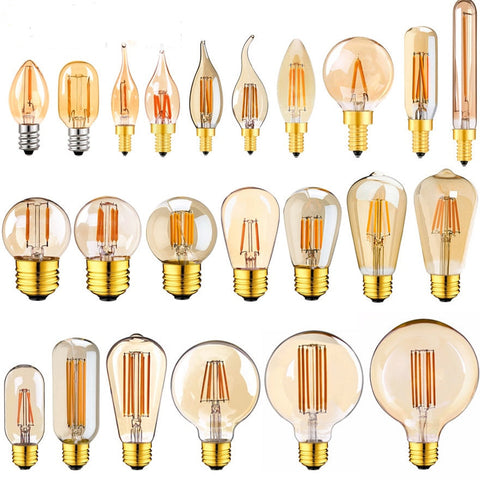 Lampadine a LED Edison colore ambrato dimmerabili E14 E27 0.5W 1W 2W 3W 4W 6W 8W 220-240V
