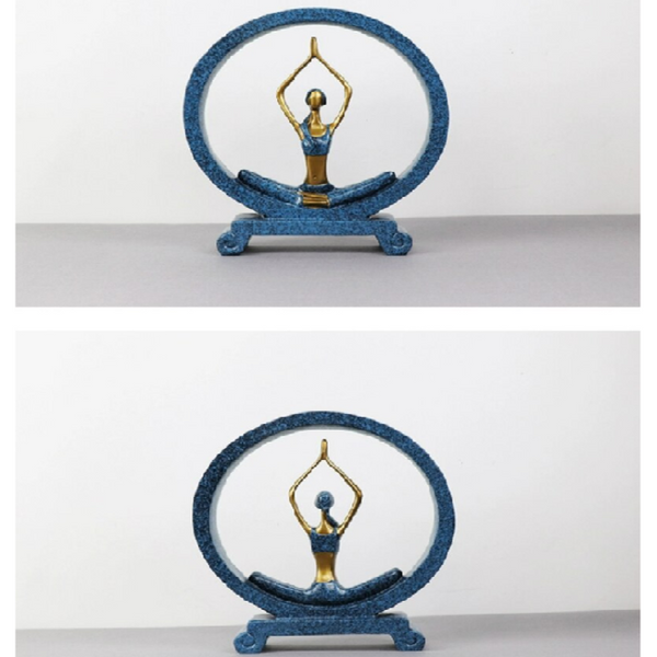 Set di statuette decorative di ragazze che leggono o assumono pose yoga