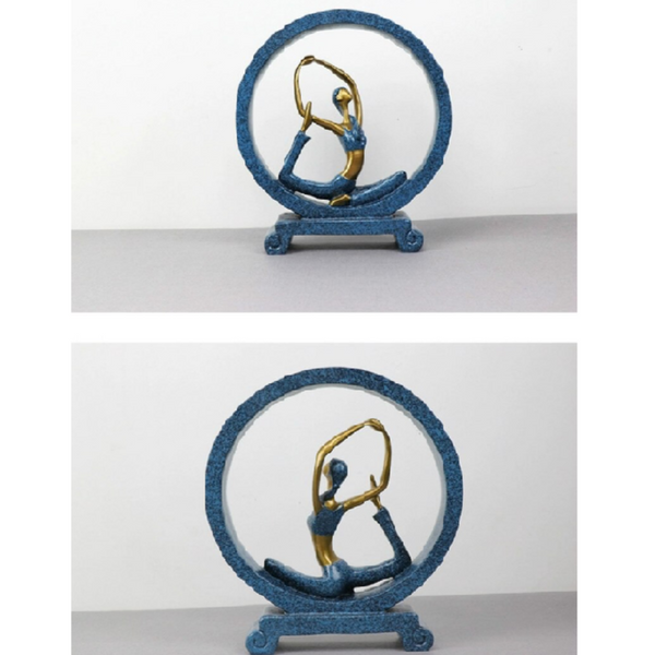 Set di statuette decorative di ragazze che leggono o assumono pose yoga