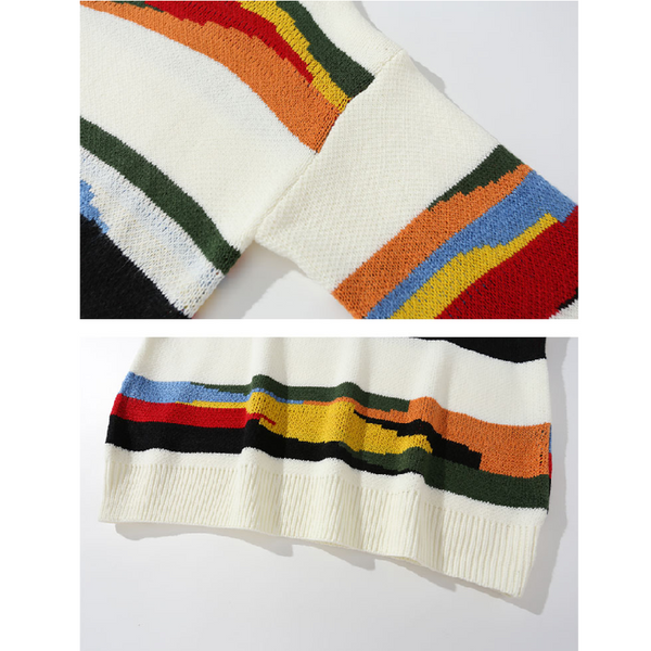 Maglione invernale uomo -Rainbow stripes-