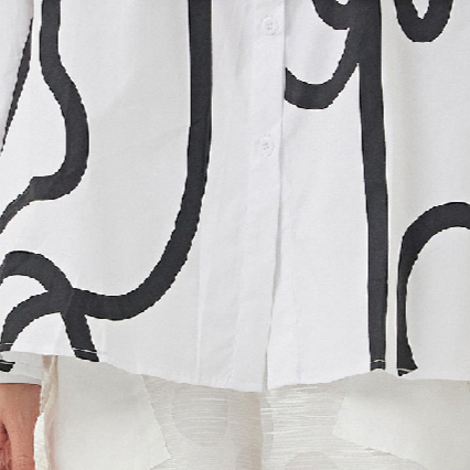 Camicetta donna a tunica lunga con motivi street art