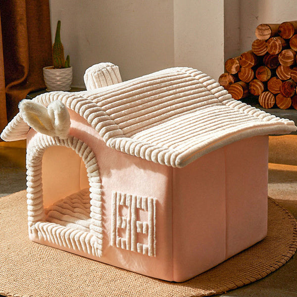 Cuccia pieghevole a forma di casetta per animali domestici