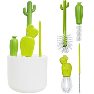 Set di spazzole multiuso a forma di cactus per la pulizia di biberon e succhiotti
