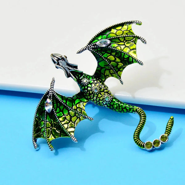 Spilla unisex a forma di dragone alato