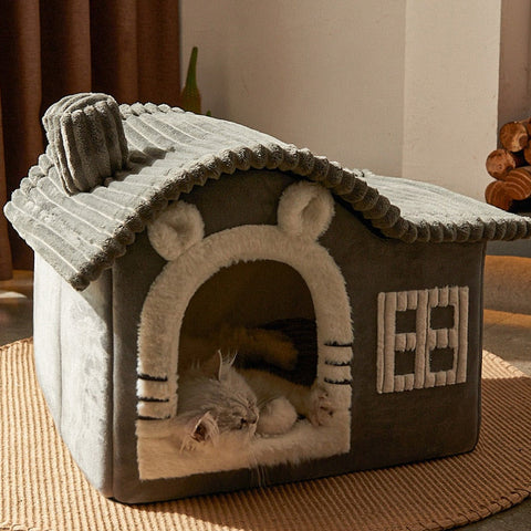 Cuccia pieghevole a forma di casetta per animali domestici
