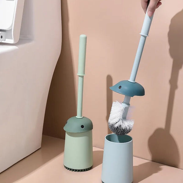 Scopino e portascopino a forma di uccellino cartoon per la pulizia wc