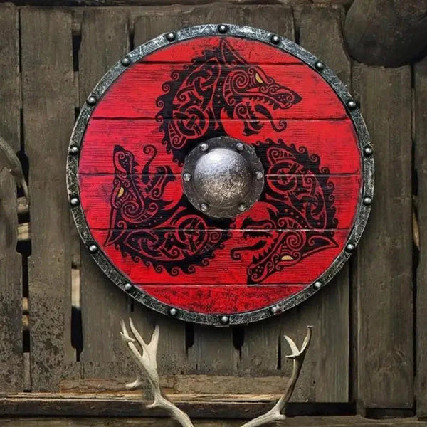 Decorazione da parete a forma di scudo con drago vichingo