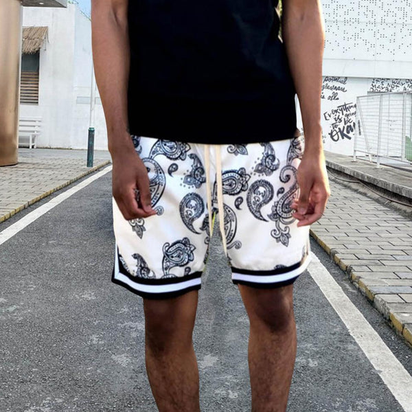 Pantaloncini estivi da uomo stile hip hop con motivi a bandana