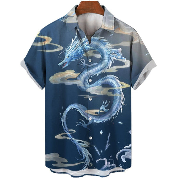 Camicie estive da uomo con stampe in 3D di dragoni