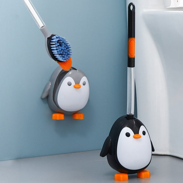 Scopino per la pulizia wc con copertura a forma di pinguino