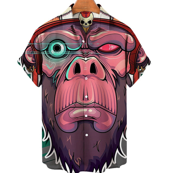 Camicie estive da uomo con stampe in 3D Tiki