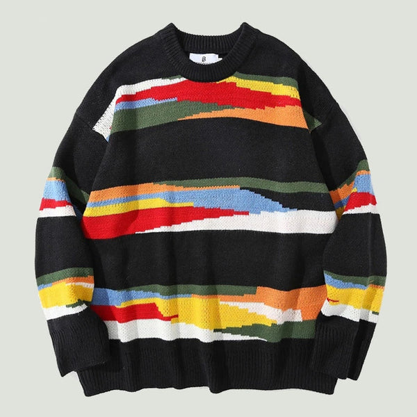 Maglione invernale uomo -Rainbow stripes-