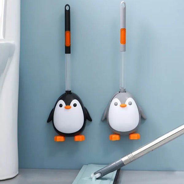Scopino per la pulizia wc con copertura a forma di pinguino