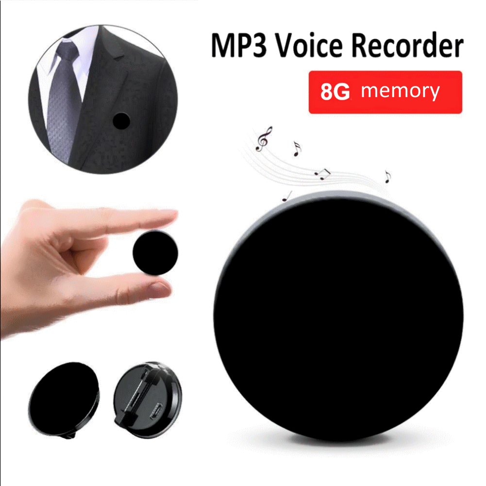 Spilla mini registratore vocale invisibile microspia con smiley