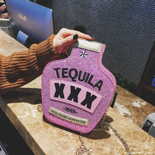 Borsa da donna a forma di bottiglia di tequila